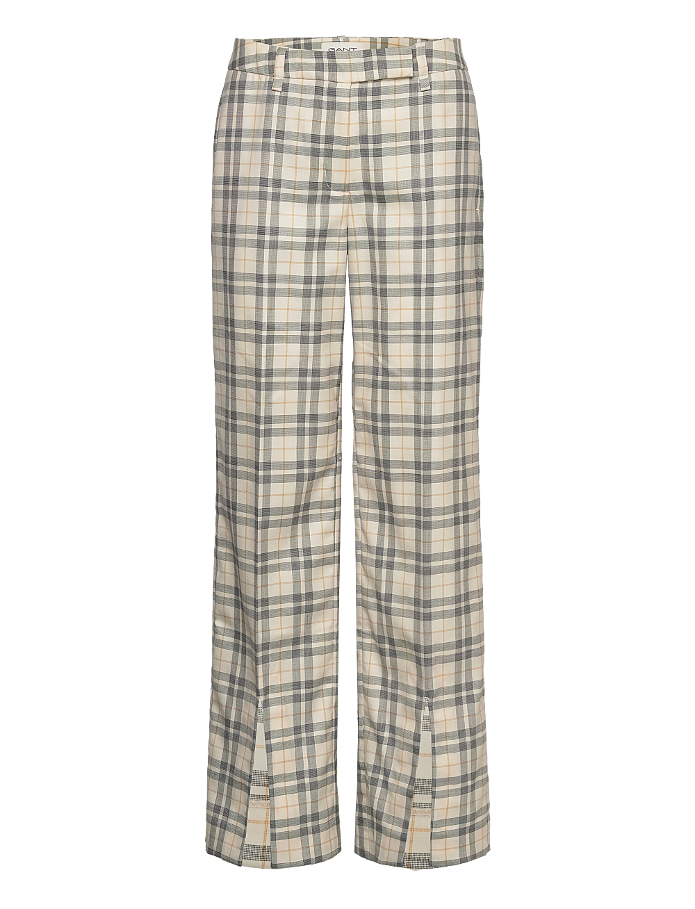 GANT - LOW RISE STRAIGHT CHECKED PANTS - rette bukser - linen - 0