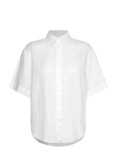 GANT REL LINEN SS SHIRT - Kortermede skjorter - WHITE / white