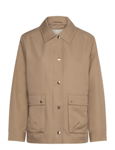 GANT COTTON TWILL JACKET - Kåper - DARK KHAKI / beige