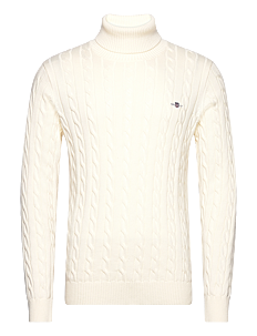 GANT COTTON CABLE TURTLE NECK - Pologenser - CREAM / cream