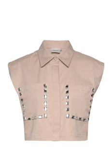 Gestuz CeleneGZ sl shirt - Kortermede skjorter - STRING / beige