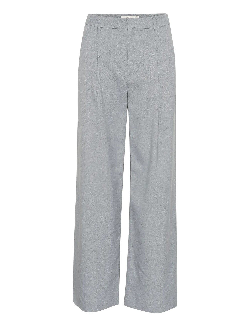 Gestuz - GZpaulia melange MW wide pants - dressbukser - greyblue melange - 1