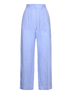 Gina Tricot Linen trousers - Bukser - LT BLUE / blue