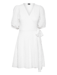 Gina Tricot Mini structured wrap dress - Omslagskjoler - WHITE (1000) / white