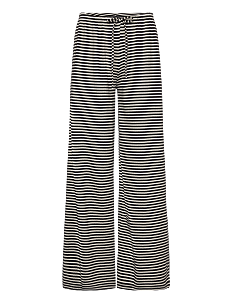 Gina Tricot Striped soft trousers - Bukser - BLACK/WHITE STR (1446) / black