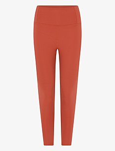 Girlfriend Collective Rib High-Rise Legging, 7/8 - 7/8 lengde - RED CLAY / orange