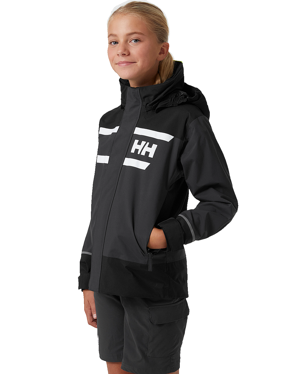 Helly Hansen - JR SALT PORT 2.0 JACKET - skall- og regnjakker - ebony - 0