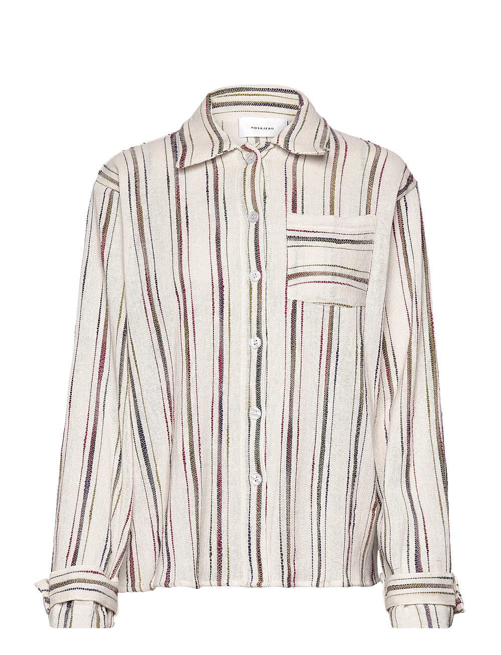 Hosbjerg - Kydia Stripe Shirt - langermede skjorter - white stripe - 0