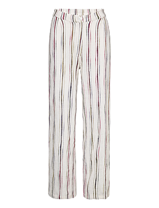 Hosbjerg Kydia Stripe Pants - Rette bukser - WHITE STRIPE / white