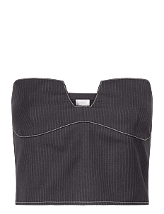 Hosbjerg Larissa Pinstripe Top - Klær - DARK GREY / grey