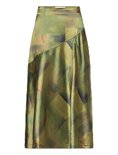 Hosbjerg Laura Satin Skirt - Klær - TABLE SETTING KHAKI / green