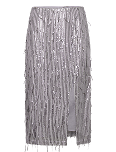 Hosbjerg Madelin Sequin Skirt - Klær - SILVER GREY / silver