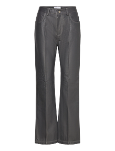 Hosbjerg Nana Leather Pants - Klær - ASPHALT / grey