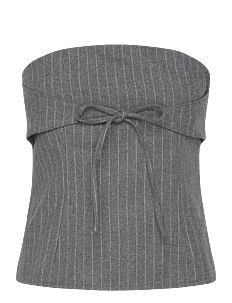 Hosbjerg Pipa Top - Klær - LIGHT GREY PINSTRIPE / grey