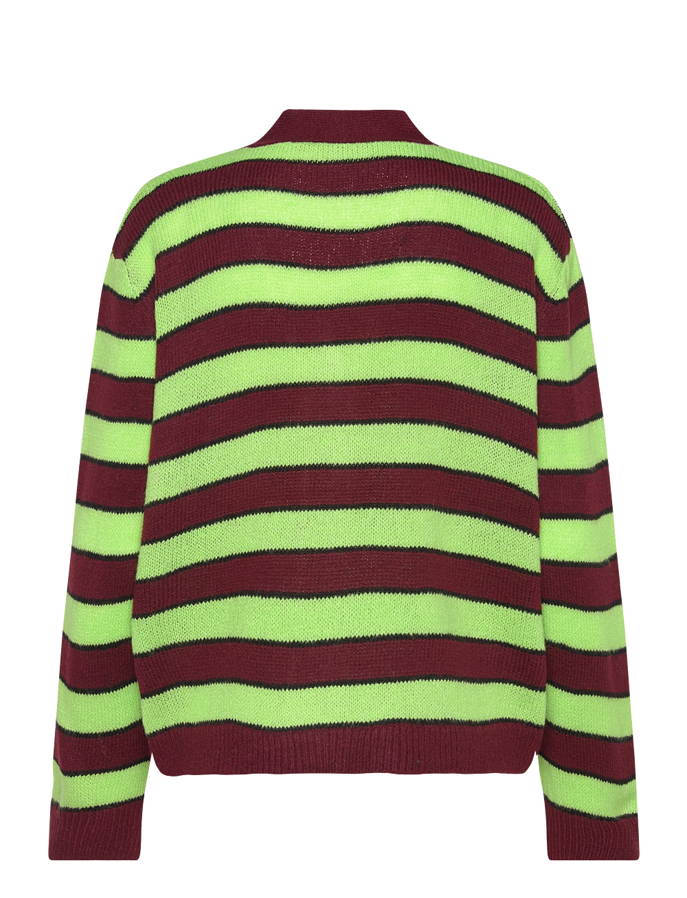 Hosbjerg - Patricia Knit Cardigan - cardigans - green/ bordeaux stripe - 1