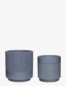 Hübsch Ripple Pots - Utendørs - GREY / blue