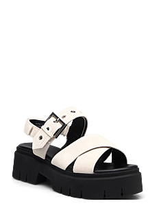 HUGO Kris_Sandal_BKSD - Flate sandaler - NATURAL / white