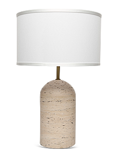 humble LIVING Flair Travertine Table Lamp - Lamper - BEIGE/WHITE / beige