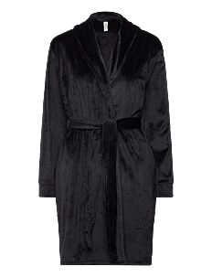 Hunkemöller Velours short bathrobe - Julegaver til kvinner - CAVIAR / black