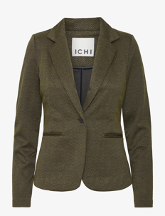 ICHI IHKATE JACQUARD BL4 - ICHI - BLACK/LIZARD HERRINGBONE / khaki/green