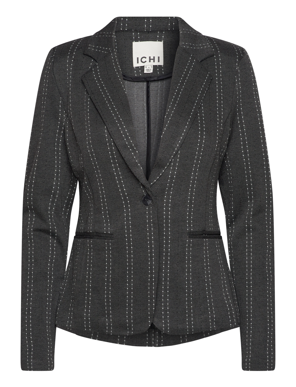 ICHI - IHRUTI BL14 - enkeltspente blazere - dark grey melange stripe - 0