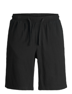 Jack & Jones JPSTJAIDEN JJCRINKLE JOGGER SHORT JNR - Shorts - BLACK / black