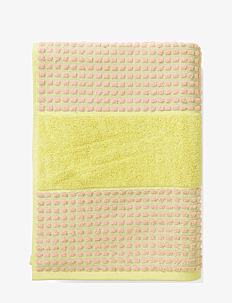 Juna Check Håndkle 50x100 cm gul/pink - Tekstiler - YELLOW/PINK / yellow