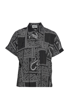 Just Female Maid shirt - Kortermede skjorter - PAISLEY ART BLACK / black