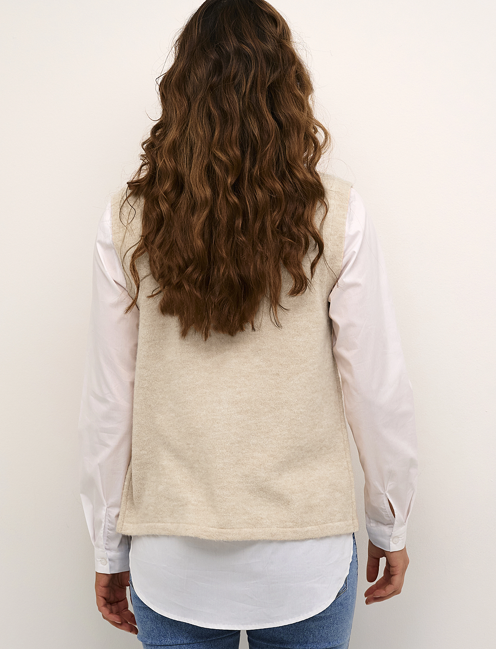 Kaffe - KAtaris Knit Vest - strikkevester - sand dollar melange - 4