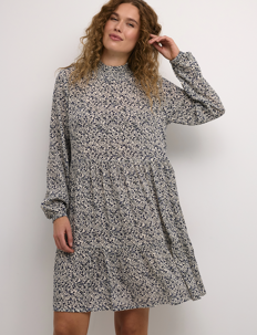 Kaffe KAsally Amber Dress LS - Kaffe - FEATHER GRAY PETIT LEAF / grey