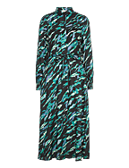 KApollie Oline Dress - BLACK/BLUE/GREEN ABSTR. ANIMAL