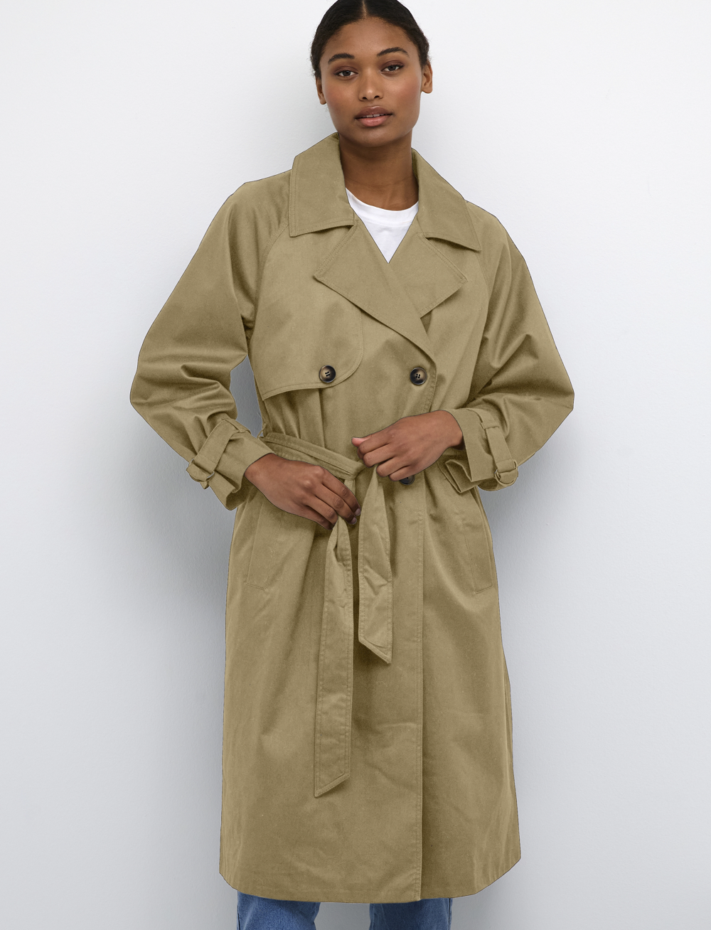 Kaffe - KAelise Trenchcoat - trenchcoats - kelp - 0