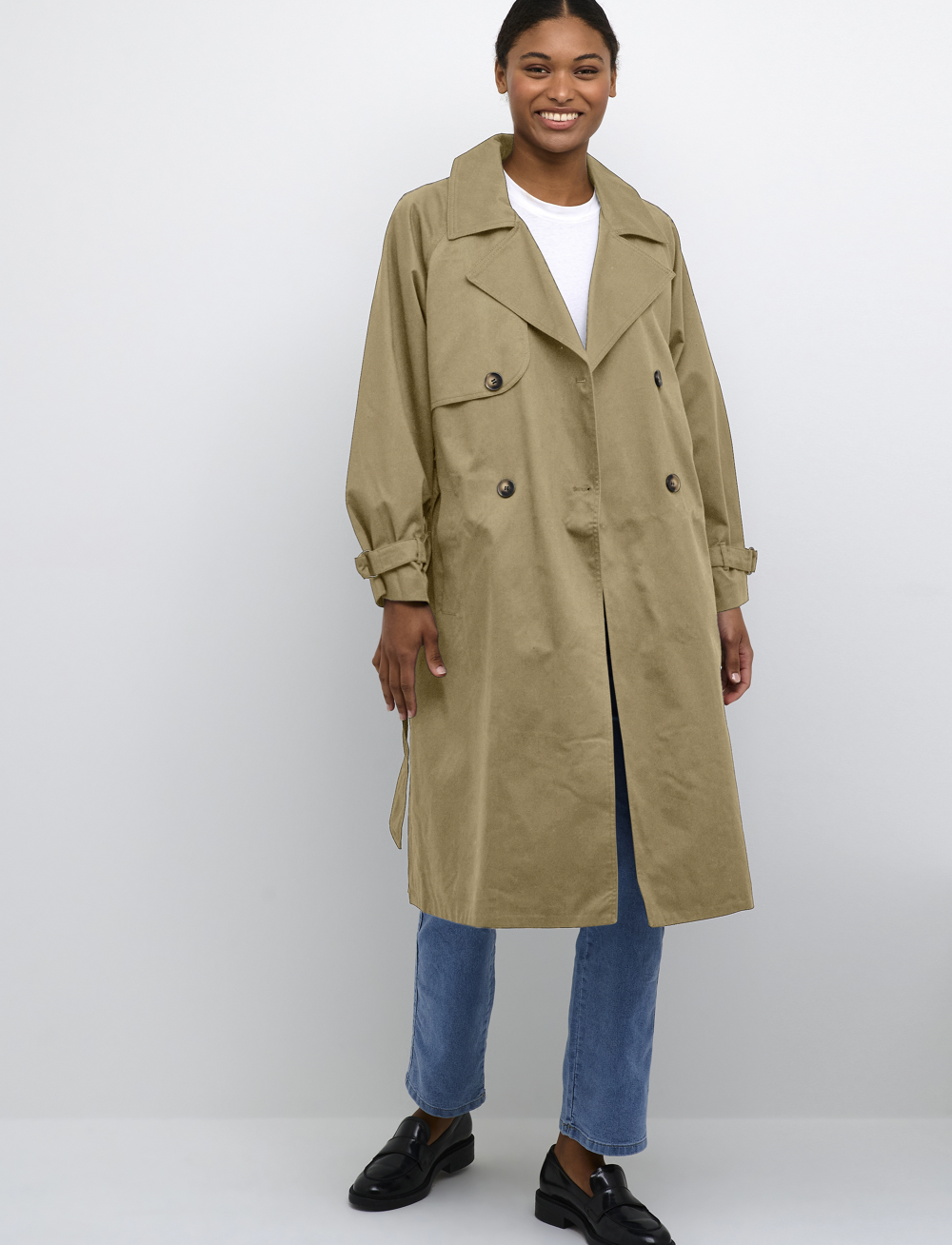 Kaffe - KAelise Trenchcoat - trenchcoats - kelp - 3