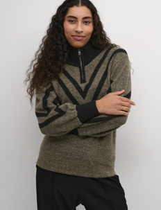 Kaffe KAkarla Knit Pullover - Kaffe - MAJOR BROWN MELANGE / grey