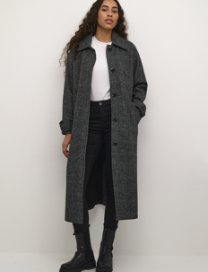 Kaffe KAfabiola Coat - Kaffe - BLACK/GREY CHECK / grey