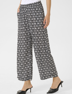 Kaffe KAsanne Pants - Kaffe - BLACK/MOONSTRUCK RETRO PRINT / black