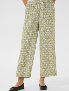 Kaffe KAsanne Pants - Kaffe - OLI GREEN / CHALK PRINT / green