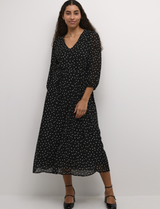 Kaffe KAsally Dress - Kaffe - BLACK/WHITE DOT / black