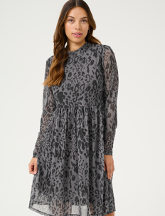 Kaffe KAjohanne Dress - Kaffe - MAJOR BROWN/BLACK LEOPARD / black