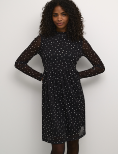 Kaffe KAjohanne Dress - Kaffe - BLACK/WHITE DOT / black