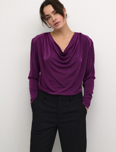 Kaffe KAgina Jersey Blouse - Kaffe - GLOXINIA / purple