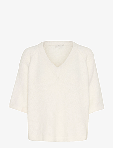 Kaffe KAemilie V-neck Pullover - Kolleksjoner - CHALK / white