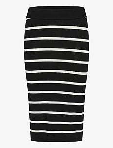 Kaffe KAlizza Knit Skirt - Kolleksjoner - BLACK/CHALK STRIPE / black