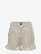 KOGCARO FRILL LINEN SHORTS WVN - MOONBEAM