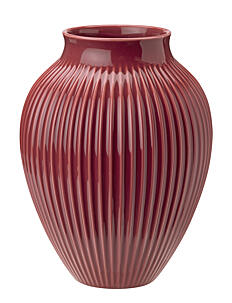 Knabstrup Keramik Knabstrup vase, grooves - Knabstrup Keramik - BORDEAUX / red