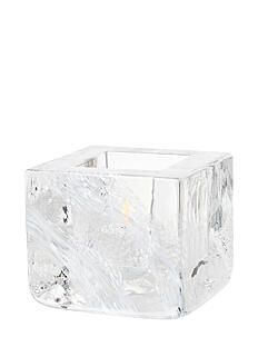 Kosta Boda BRICK VOTIVE VIT D 85MM - Kosta Boda - WHITE / clear