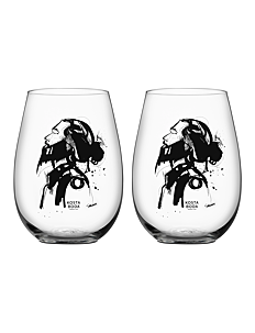 Kosta Boda ALL ABOUT YOU/LOVE HIM SVART 2-PACK 57CL - Kosta Boda - BLACK / clear