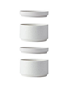 Kristina Dam Studio Setomono Container - Medium Set of 2 - Glasskrukker - FINE STONEWARE / cream