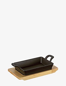 küchenprofi Serving pan angular with wooden board - Utendørs - BLACK / black