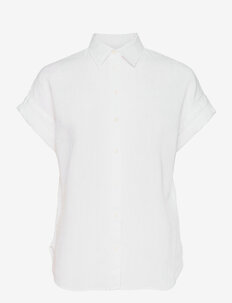 Lauren Ralph Lauren Relaxed Fit Linen Short-Sleeve Shirt - Kortermede skjorter - WHITE / white